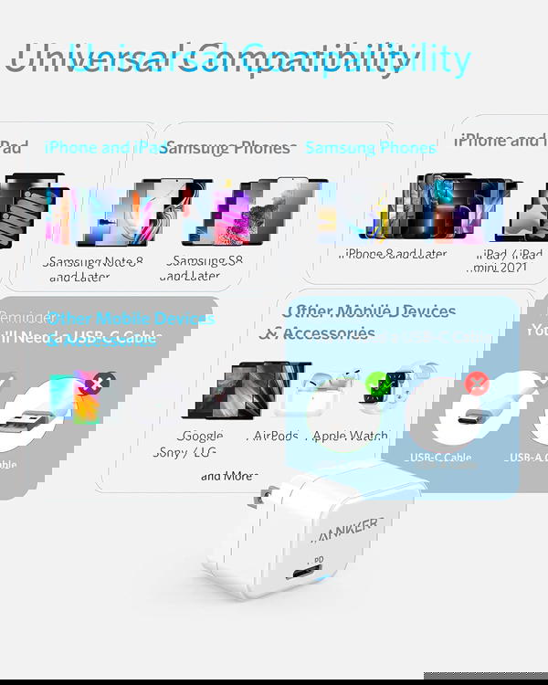 شاحن Anker 20W السريع  احصل على كابل Lightning مجاني  شحن آيفون بسرعة البرق + هدية تصل لـ150 جنيه Image 4 Preview