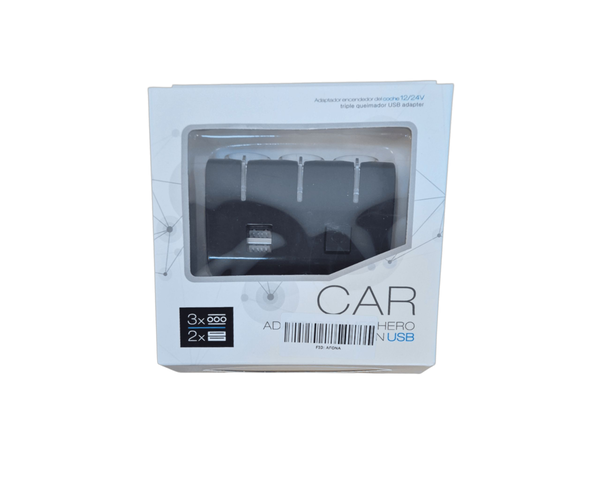 شاحن السيارة المتكامل - 3 مخارج ولاعة + USB Image 1 Preview