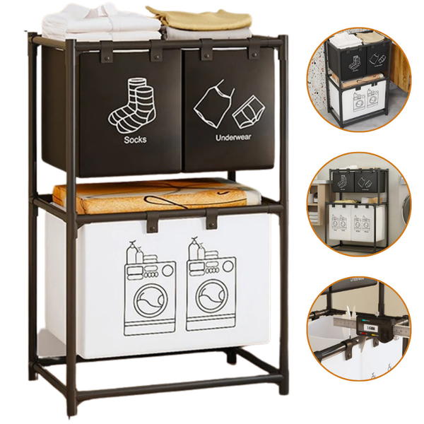 سلة ملابس طابقين Image 7 Preview