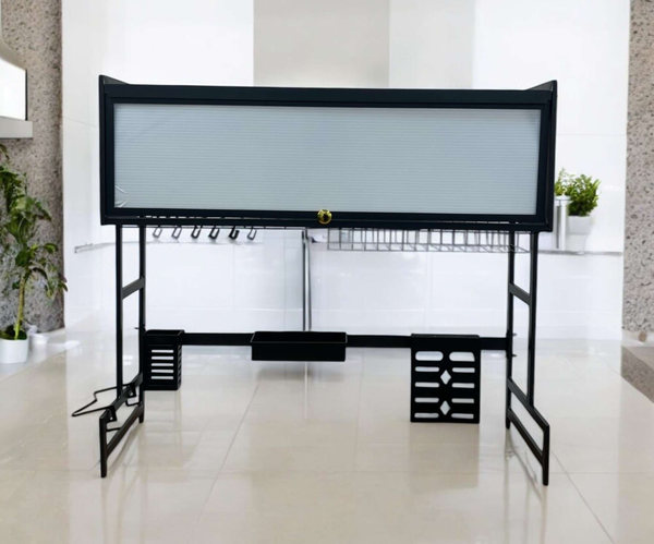 ستاند صحون فوق حوض مطبخ (سنك) مزدوج بباب زجاجي Image 1 Preview