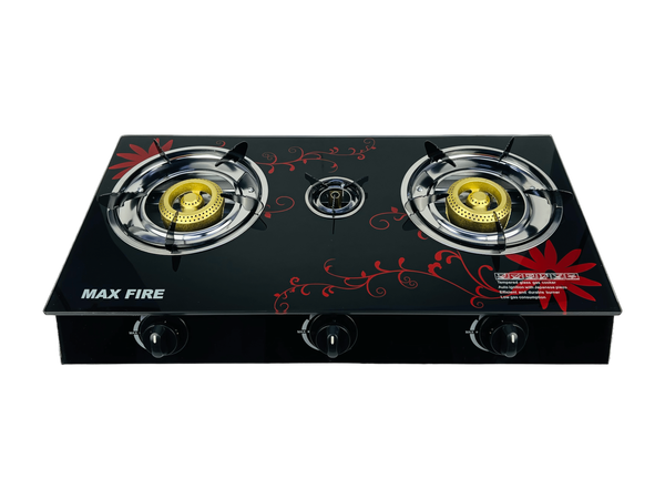 طباخ غاز منضدي 3 عيون زجاج MAX FIRE Image 2 Preview