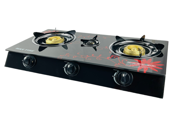 طباخ غاز منضدي 3 عيون زجاج MAX FIRE Image 4 Preview