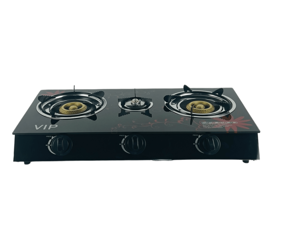 طباخ غاز منضدي 3 عيون زجاج ماركة VIP Preview Image