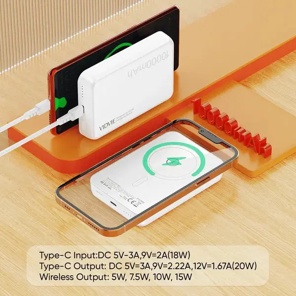 بور بنك شحن وايرلس VIDVIE 7024 PD20w Image 2 Preview