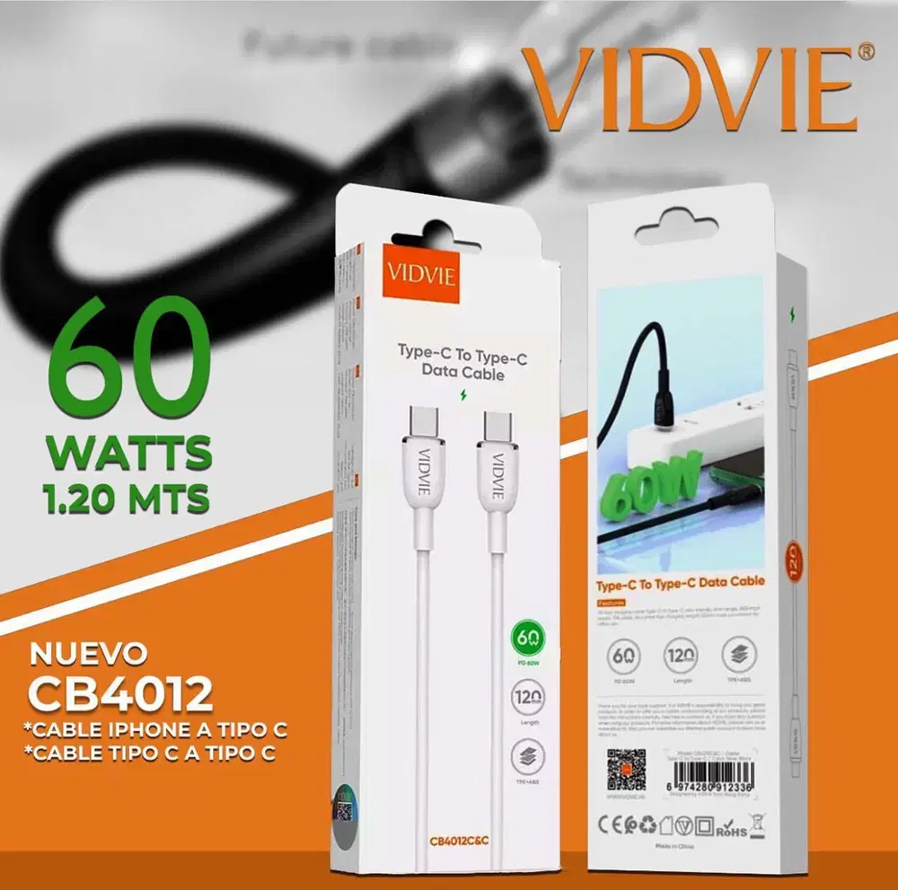 كيبل VIDVIE 4012 PD تايب سي Preview Image