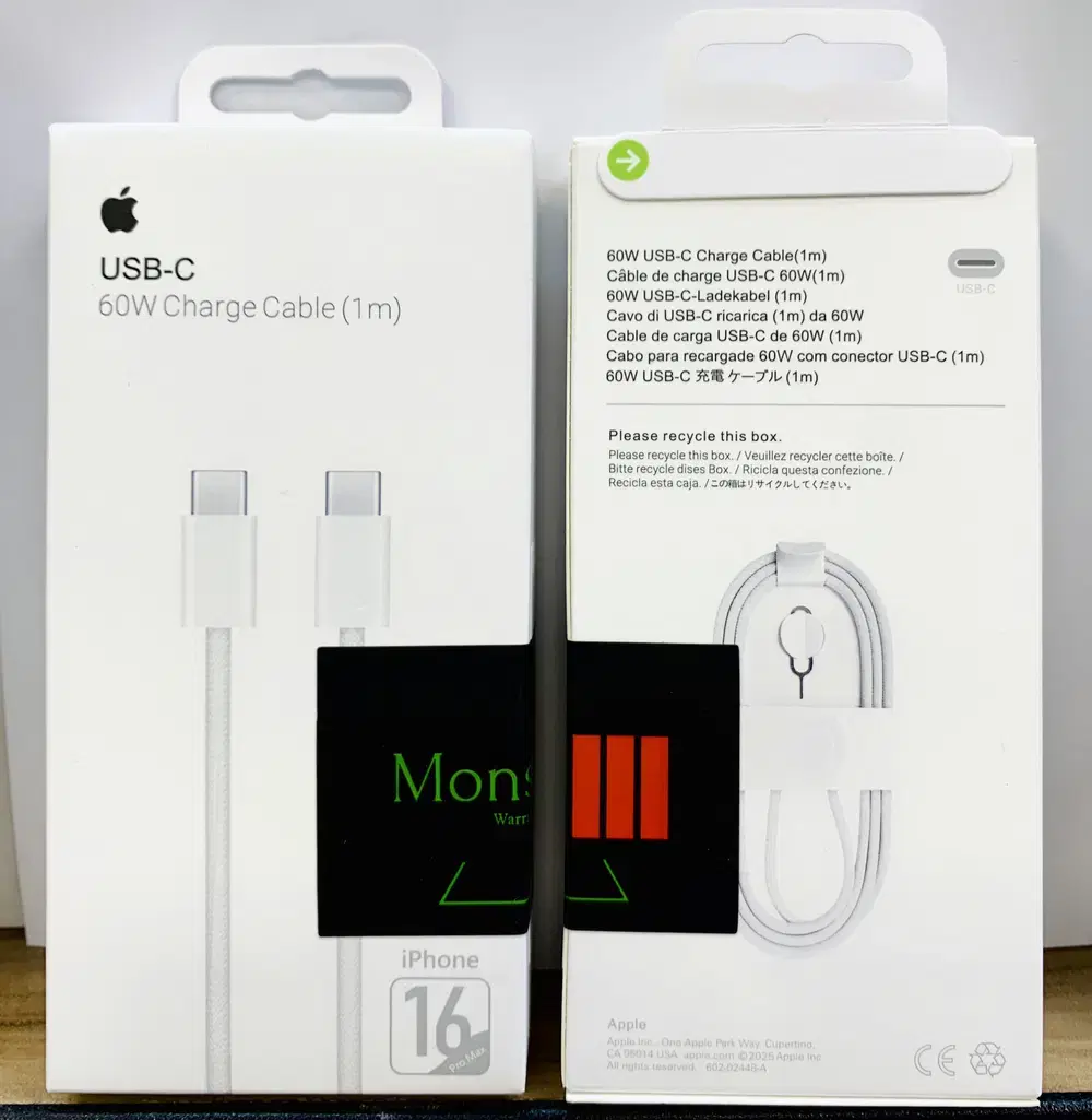 كيبل ايفون 15/16/17 اصلي تايوان وكالة مونستر Preview Image