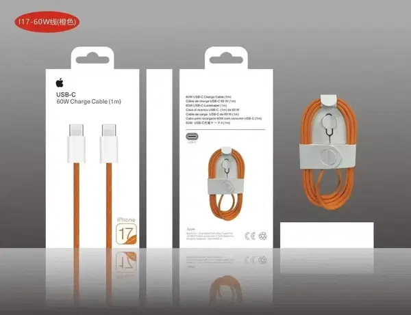 كيبل ايفون 17promax اصلي 60w برتقالي Image 2 Preview