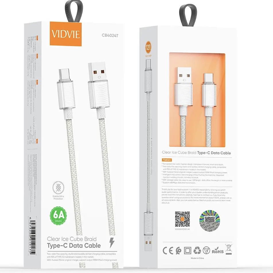 كيبل تايب سي VIDVIE 4024 USB 100w Preview Image