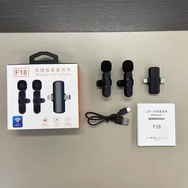 نك مايك اصلي F18 وايرلس للايفون وتايب سي Image 2 Preview