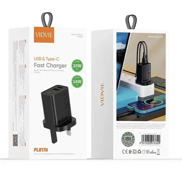 راس شاحن VIDVIE PLB176 USB+PD20w Image 1 Preview