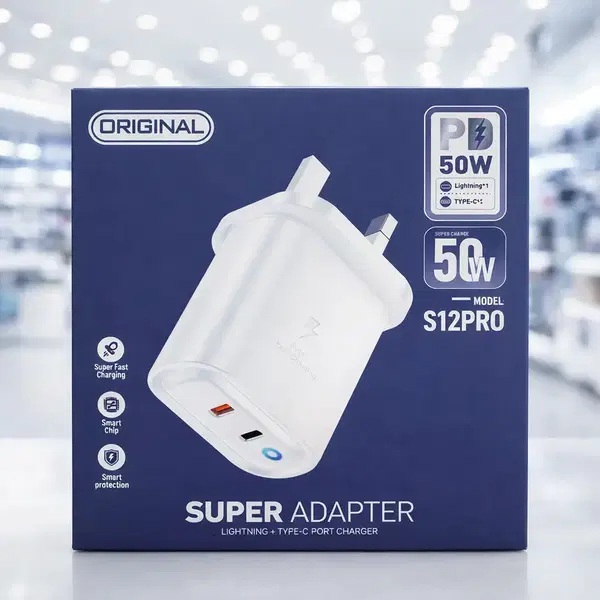 راس شاحن PD50w منفذين TC+IP Image 1 Preview