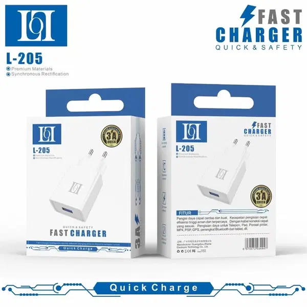 راس شاحن منزلي L-205 بلك ثنائي Image 1 Preview