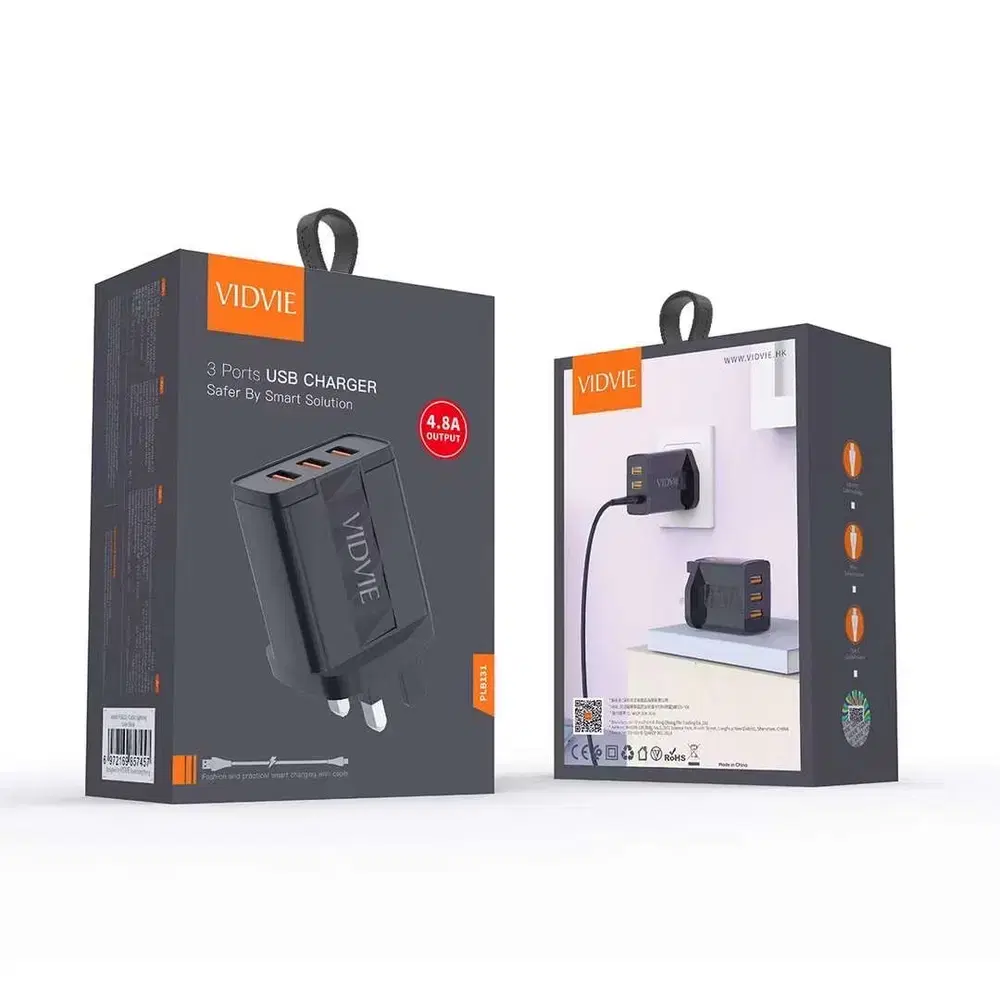 شاحن. VIDVIE 131 3USB كلكسي ايفون تايب سي Preview Image