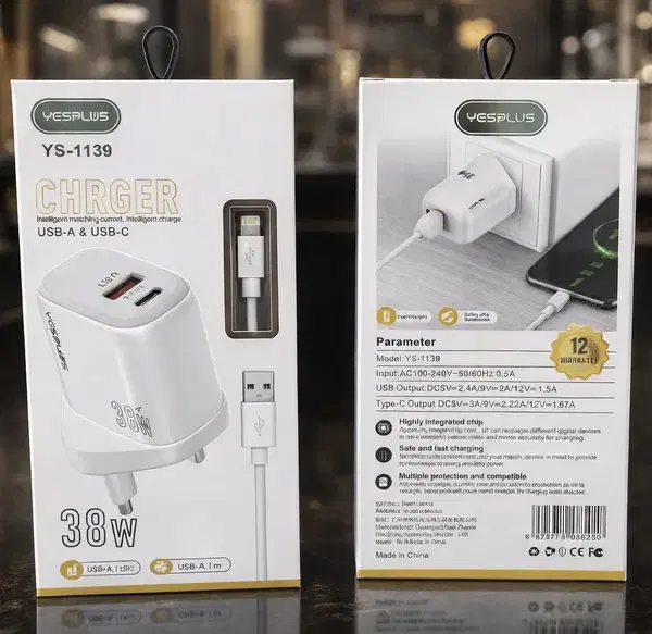 شاحن ايفون YESPLUS USB+PD38w Image 1 Preview