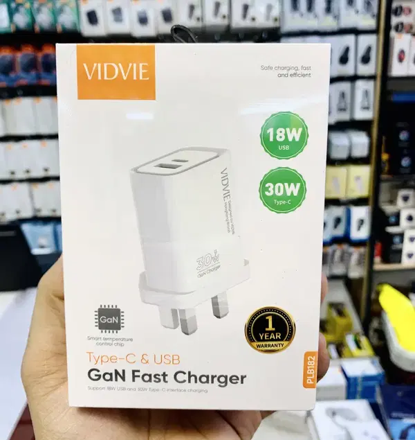 شاحن ايفون VIDVIE182 USB+PD30w GAN Image 3 Preview