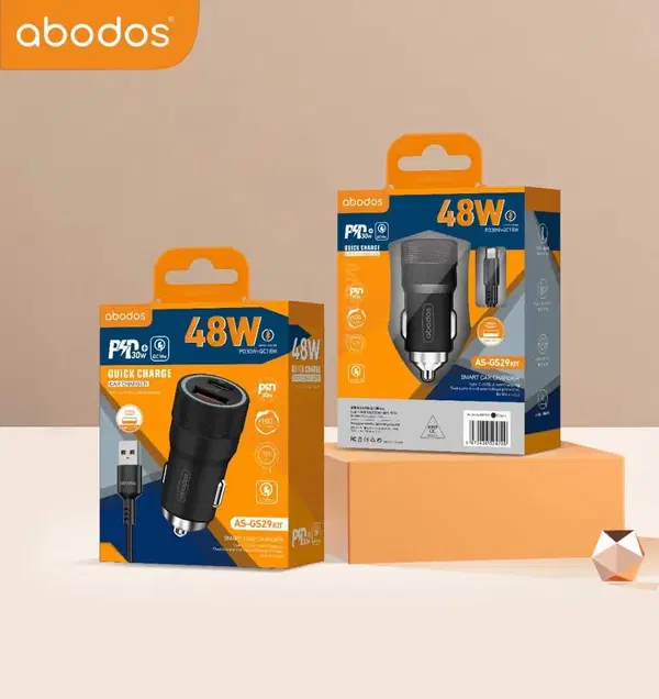 شاحن سيارة ABODOS GS29 PD48w كيبل USB Image 1 Preview