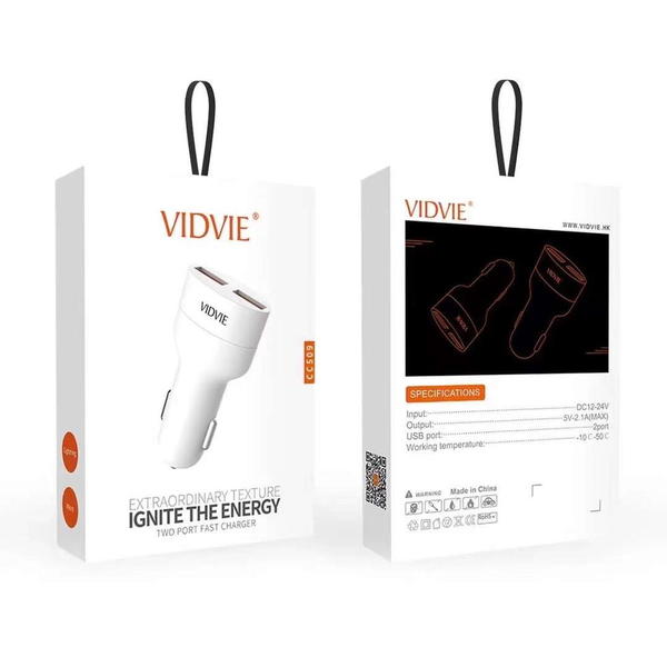 شاحن سيارة VIDVIE 509 2USB Image 1 Preview