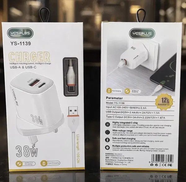شاحن تايب سي USB+PD38w YESPLUS Image 1 Preview