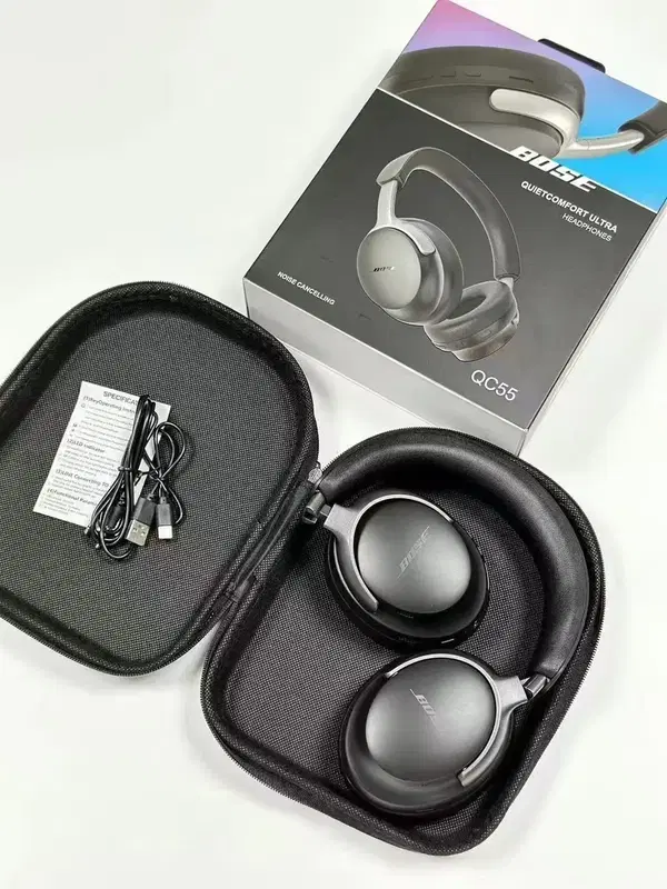 سماعة طاك بلوتوث QC55 مع حقيبة جلد Image 3 Preview