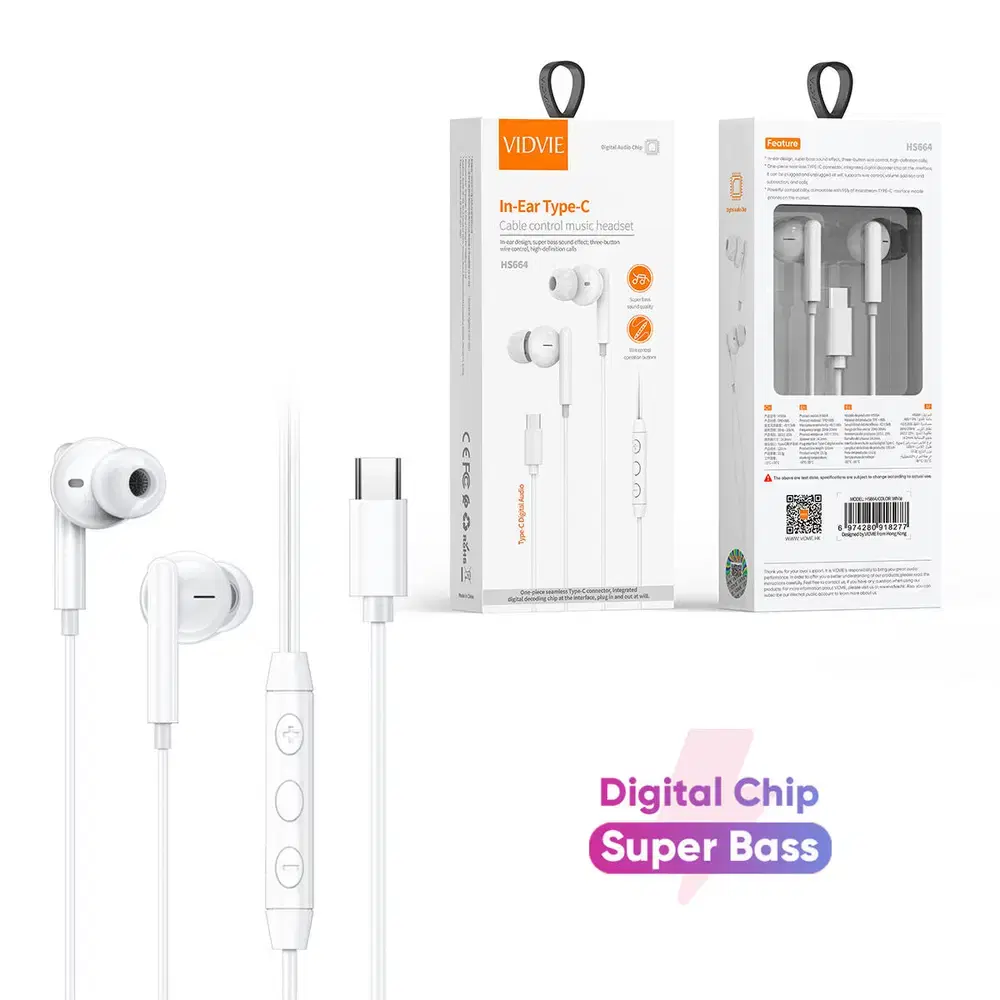 سماعة تايب سي اصلي VIDVIE HS664 Preview Image
