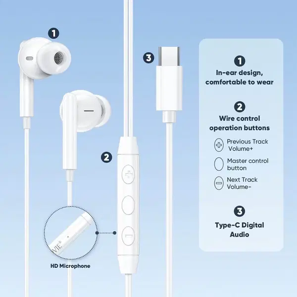 سماعة تايب سي اصلي VIDVIE HS664 Image 3 Preview