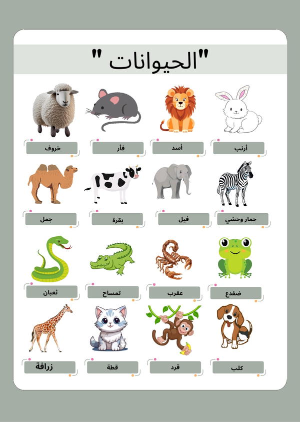 الحيوانات بالعربي  Image 1 Preview