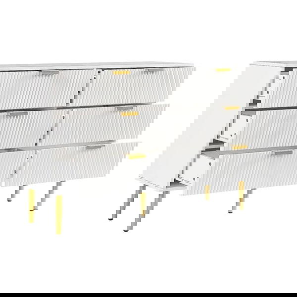 خزانة ذات تصميم عصري أنيق، تحتوي على ستة أدراج موزعة على ثلاث صفوف. Image 3 Preview