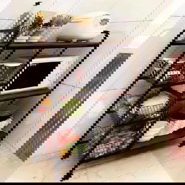 منظم لاجهزة المطبخ والخضروات يحتوي على سلات ورفوف متعددة Image 1 Preview