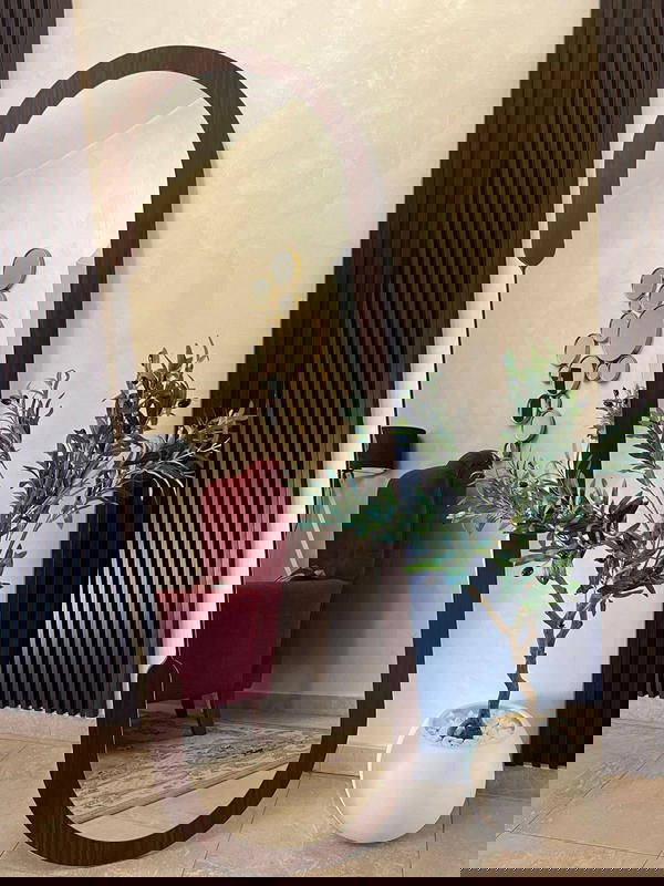 مراه اطار خشبي بيضاوي Image 1 Preview