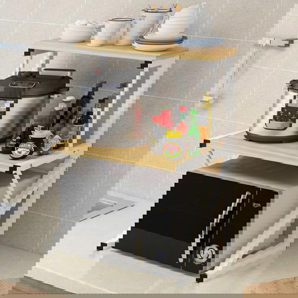 رفّ تنظيمي متعدد الاستخدامات للمطبخ او للمكتب يتكون من طابقين، مصمم لتوفير المساحة Image 1 Preview