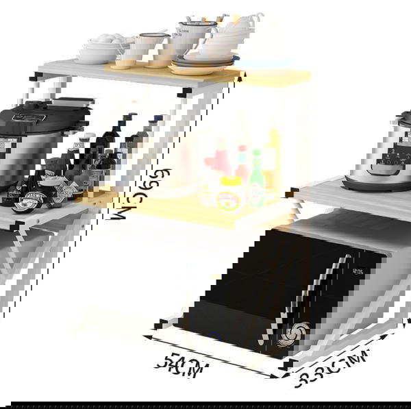 رفّ تنظيمي متعدد الاستخدامات للمطبخ او للمكتب يتكون من طابقين، مصمم لتوفير المساحة Image 4 Preview