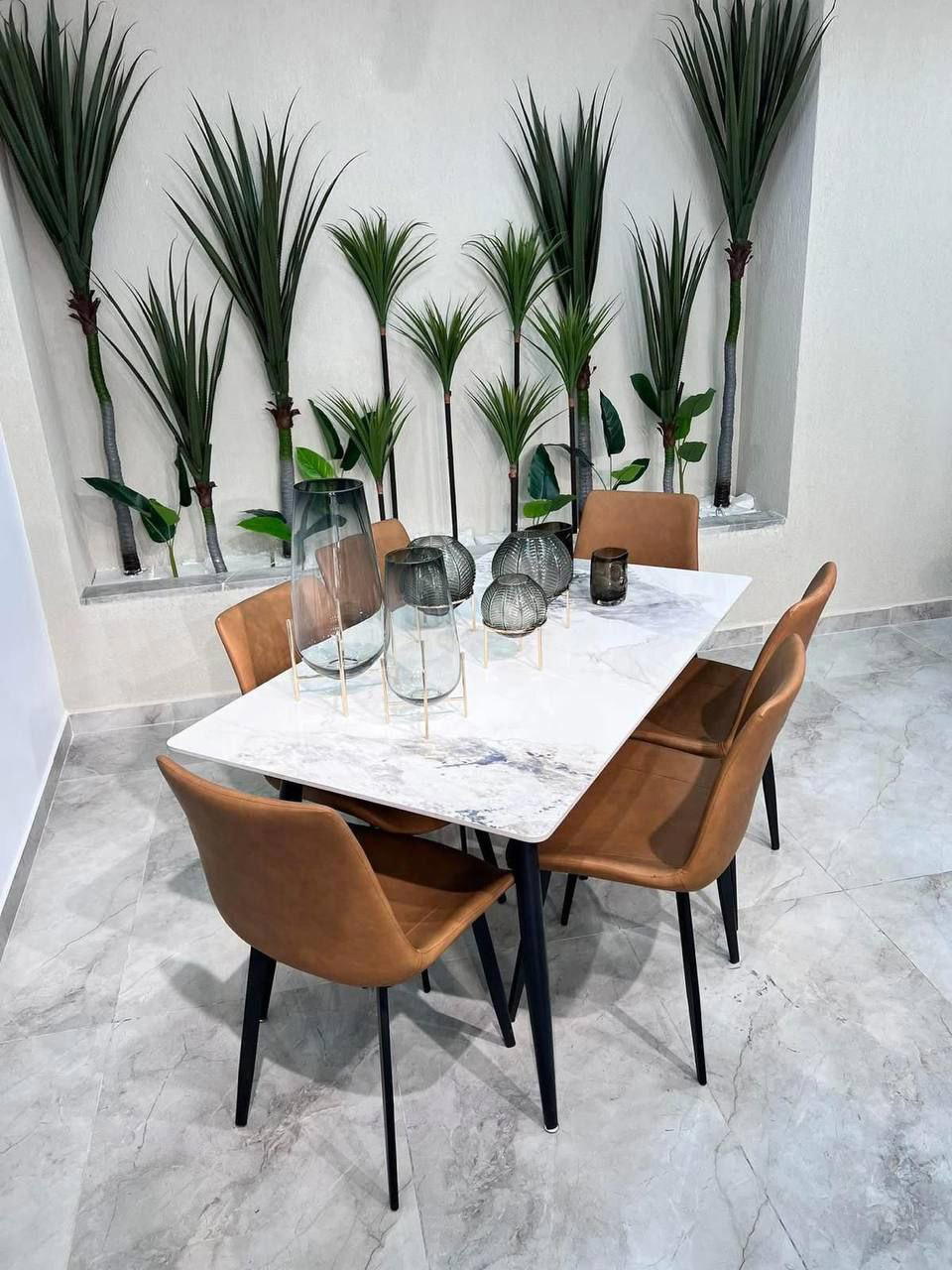 طاوله سفره بورسلان فخمه جدا  حجم كبير 140سم  في 80 سم متوفر كراسي سكني وعسليB Preview Image