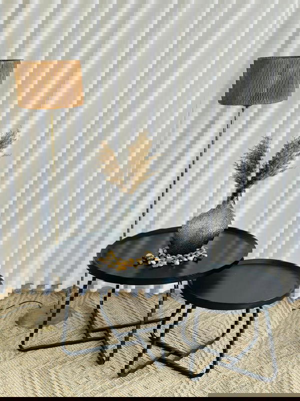 طاولة وسط قطعتين خشب صح و حديد تقيل قطر الكبيرة 70 قطر الصغيرة 50بعدة ألوان مميزة Image 2 Preview