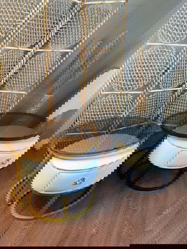 طقم طاولات زجاج و جرانيت مع جرار ٧٠سم و ٥٠سم  Image 2 Preview