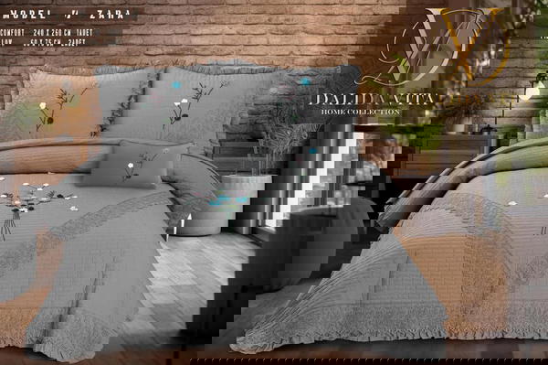 كوفرتة كبير هاند كابوتنية بحشو فايبر حرارى موديل زارا من داليدا فيتا  Image 2 Preview