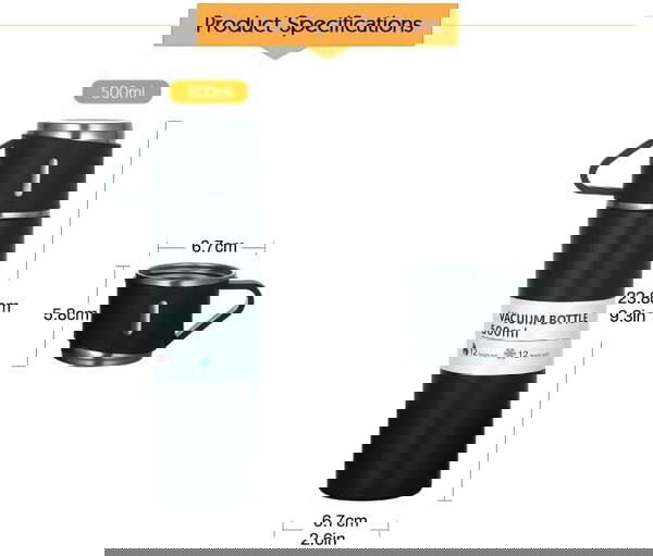 ترمس حراري معزول من الستانلس ستيل مع 2كوب Image 3 Preview