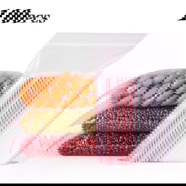 اكياس تخزين شفافه بغالق ضاغط سوسته اكياس تلاجه 100قطع Image 2 Preview