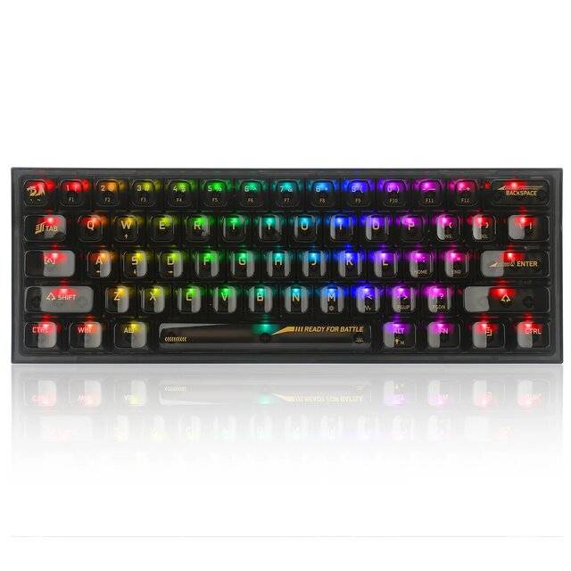 Redragon K617CTB Fizz Mechanical Keyboard (Transparent Black) Preview Image
