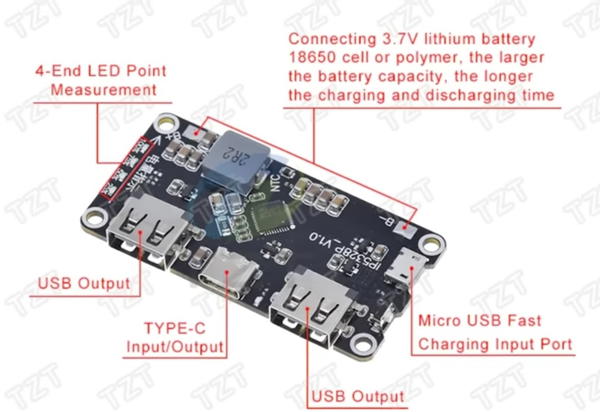 كارت شحن بور بنك 3.7v إلى 5v 9v 12v Image 2 Preview