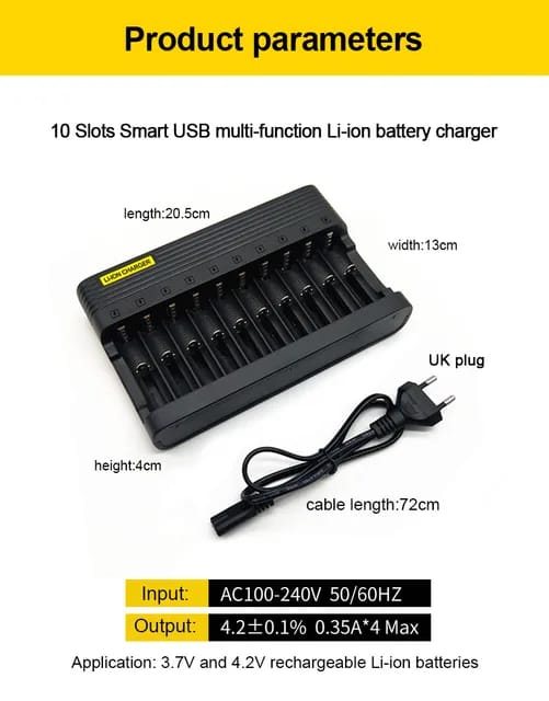 شاحنه بطاريات ذو 10 مداخل Image 2 Preview