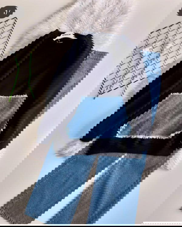 سويت شيرت جيب جينز Image 1 Preview