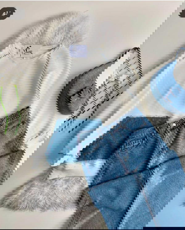 سويت شيرت جيب جينز Image 2 Preview
