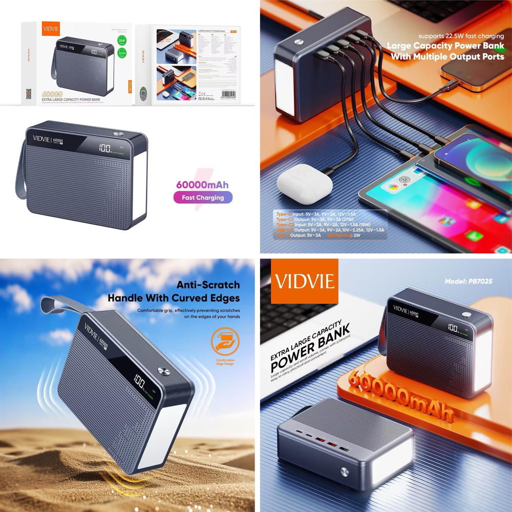 بور VIDVIE 7025 60000mah 2PD+3USB 27w Preview Image