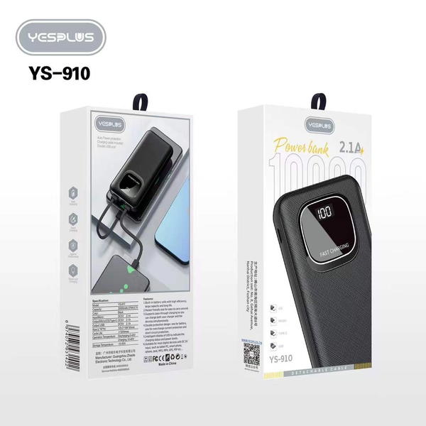 بور  YS-910 10000mah PD20w مع كيبلات شحن Image 2 Preview