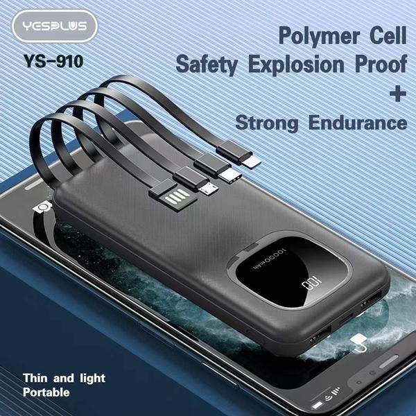 بور  YS-910 10000mah PD20w مع كيبلات شحن Image 3 Preview