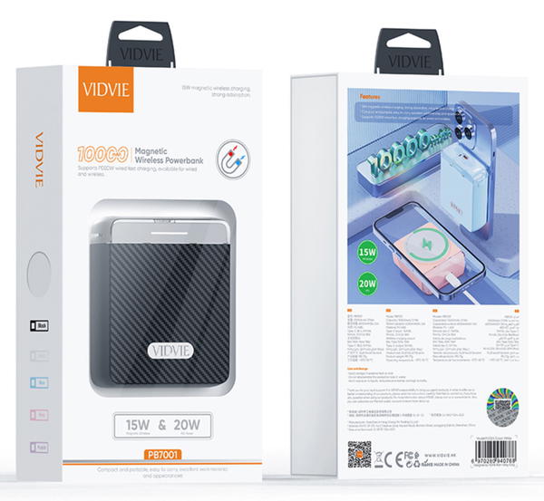 بور VIDVIE 7001 10000 شحن وايرلس +PD20w Image 1 Preview
