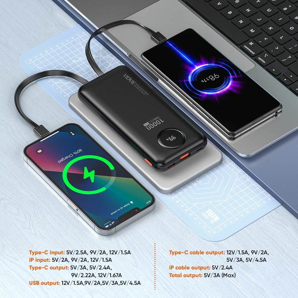 بور بنك VIDVIE 7017 10000mah PD20w Image 3 Preview