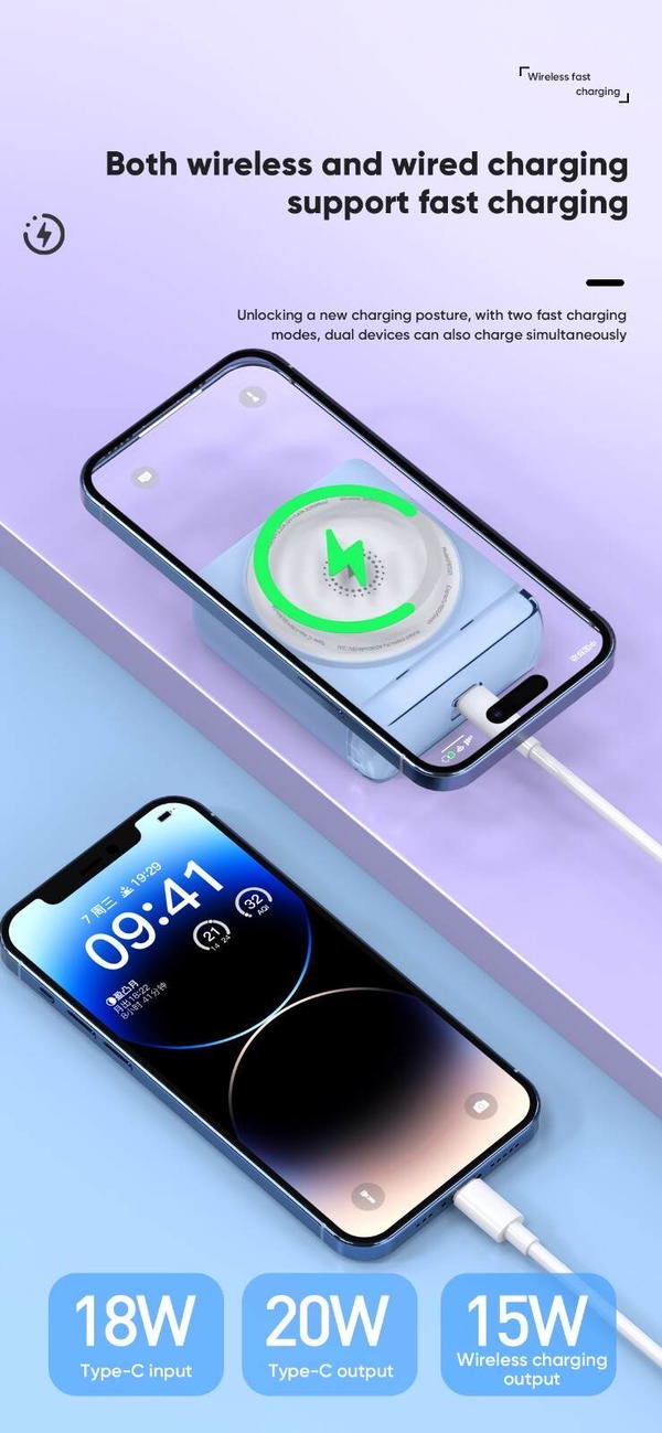 بور بنك وايرلس VIDVIE 7001 PD20w 10000mah Image 3 Preview