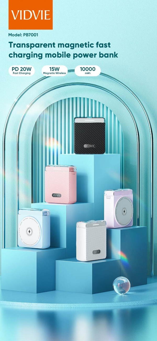 بور بنك وايرلس VIDVIE 7001 PD20w 10000mah Image 5 Preview