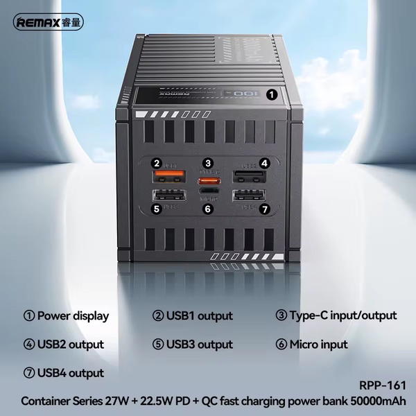 بور ريماكس R-161 50000mah PD27w Image 2 Preview